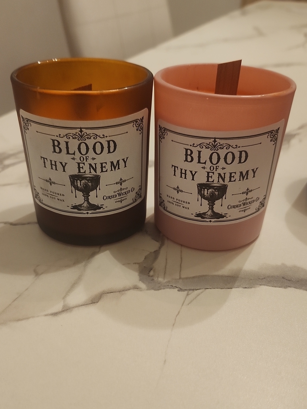 Handcrafted Blood of Thy Enemy Dragon Blood W Blood Orange Scented Soy Candle